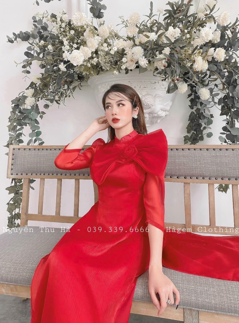 Set Áo Dài Lụa Tơ 4 Tà Cao CẤp - AV388